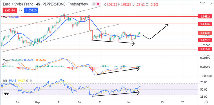 วิเคราะห์คู่เงิน EURCHF วันที่ 6-10 มิถุนายน 2565