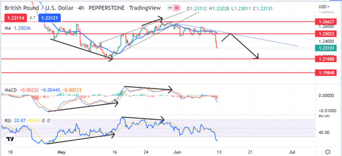 วิเคราะห์คู่เงิน GBPUSD วันที่ 13-17 มิถุนายน 2565