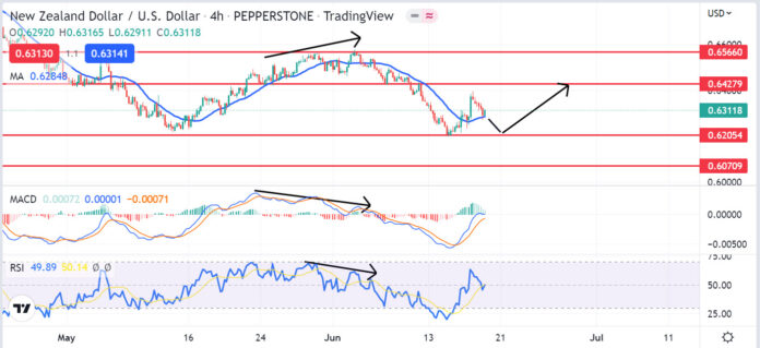 วิเคราะห์คู่เงิน NZDUSD วันที่ 20-24 มิถุนายน 2565