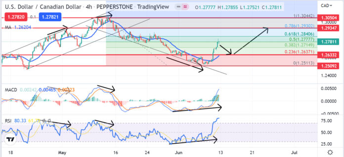 วิเคราะห์คู่เงิน USDCAD วันที่ 13-17 มิถุนายน 2565