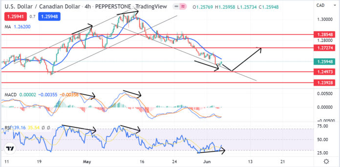 วิเคราะห์คู่เงิน USDCAD วันที่ 6-10 มิถุนายน 2565