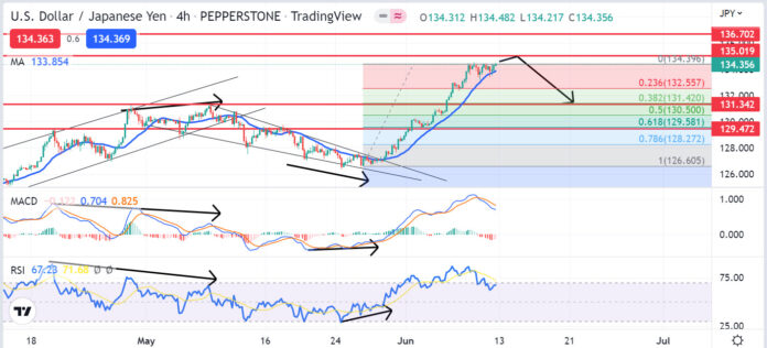 วิเคราะห์คู่เงิน USDJPY วันที่ 13-17 มิถุนายน 2565