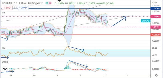 วิเคราะห์คู่เงิน USDCAD ประจำวันที่ 11 กรกฎาคม 2565