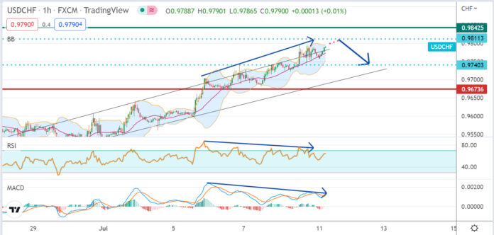 วิเคราะห์คู่เงิน USDCHF ประจำวันที่ 11 กรกฎาคม 2565