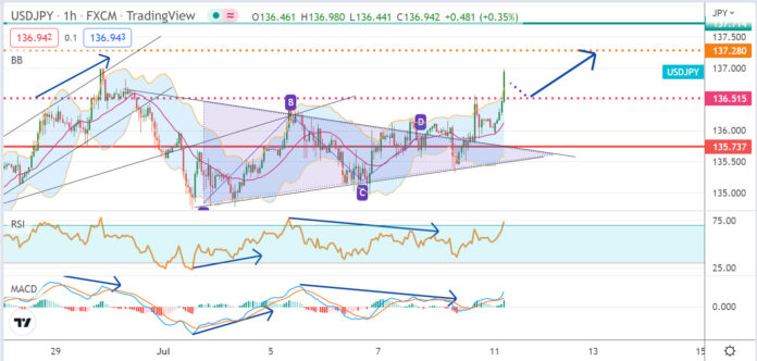 วิเคราะห์คู่เงิน USDJPY ประจำวันที่ 11 กรกฎาคม 2565