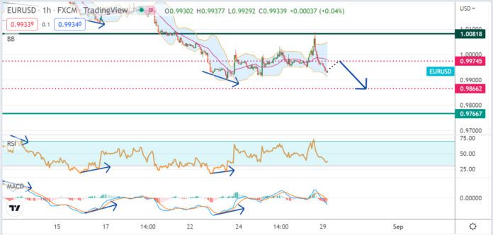 วิเคราะห์คู่เงิน EURUSD ประจำวันที่ 29 สิงหาคม 2565